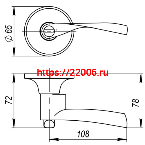 Ручка Ajax (Аякс) защелка DK610 BL-PS (6010 BL-P) (без фик.) черный фото 4 Ручка Ajax (Аякс) защелка DK610 BL-PS (6010 BL-P) (без фик.) черный фото 4