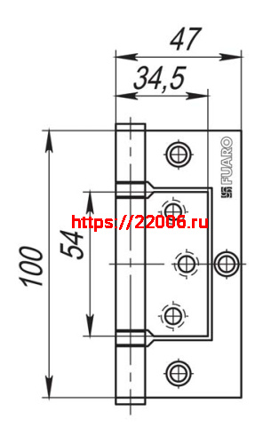 Петля Fuaro (Фуаро) универсальная без врезки IN4300W SB (300-2BB 100x2,5) мат. золото фото 3 Петля Fuaro (Фуаро) универсальная без врезки IN4300W SB (300-2BB 100x2,5) мат. золото фото 3