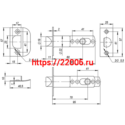 Ручка Ajax (Аякс) защелка DK610 BL-PS (6010 BL-P) (без фик.) черный фото 3 Ручка Ajax (Аякс) защелка DK610 BL-PS (6010 BL-P) (без фик.) черный фото 3