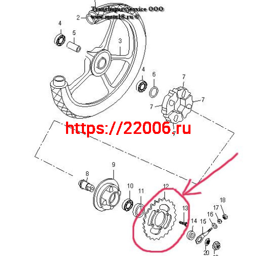 Венец (Z36) 428 (d54mm - 4 x 49mm) Альфа Астiv Нитро  (ПР)