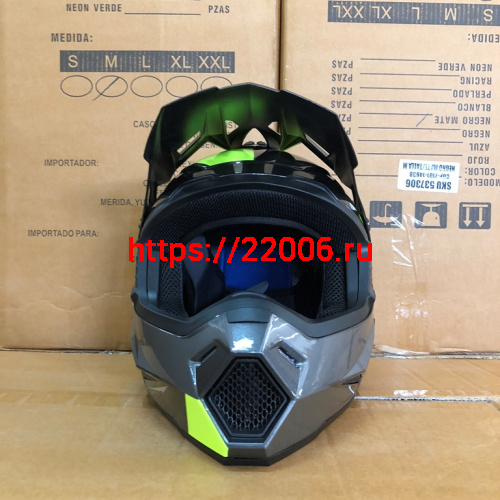 Шлем кроссовый COBRA JK801, №3 серый - лайм, размеры L фото 2 Шлем кроссовый COBRA JK801, №3 серый - лайм, размеры L фото 2