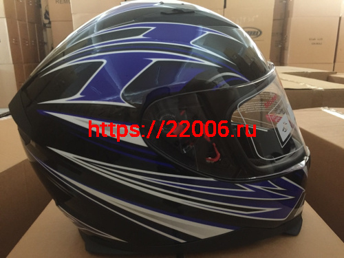 Шлем интеграл COBRA JK313, черный с красным(2), черный/синий(9), размеры L фото 3 Шлем интеграл COBRA JK313, черный с красным(2), черный/синий(9), размеры L фото 3