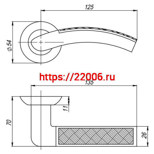 Ручка Punto (Пунто) раздельная ATLAS TL SN/CP-3 матовый никель/хром фото 3