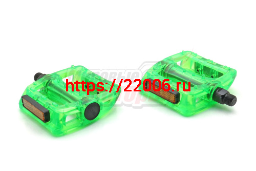 Педали нейлоновые (пара) "NECO" для ВМХ 110х100mm ось 9/16" (WP601) зеленые