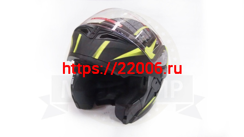 Шлем модуляр COBRA JK902, черно/зеленый(6), с очками, размер S фото 4 Шлем модуляр COBRA JK902, черно/зеленый(6), с очками, размер S фото 4